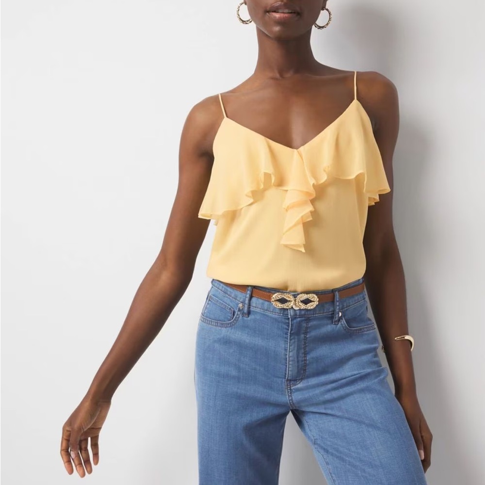 Chiffon ruffle cami